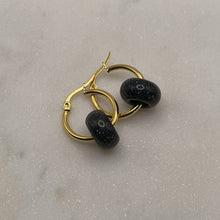 Load image into Gallery viewer, Sphere Goldstone Hoop Earrings
