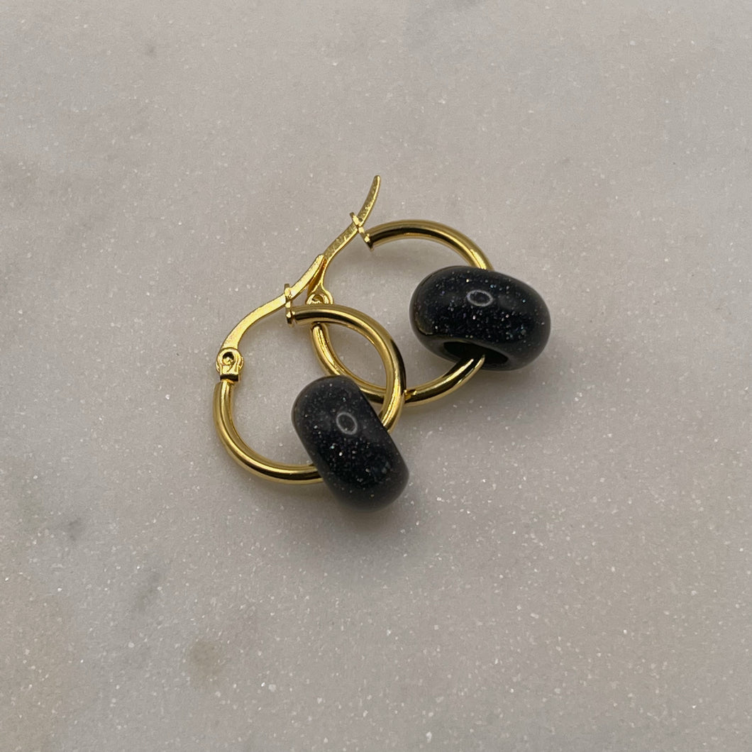 Sphere Goldstone Hoop Earrings