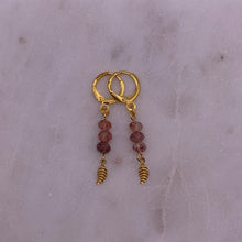 Load image into Gallery viewer, Strawberry Quartz Huggie Earrings
