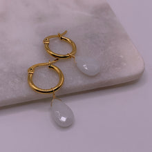 Load image into Gallery viewer, Dyed Jade Hoop Earrings
