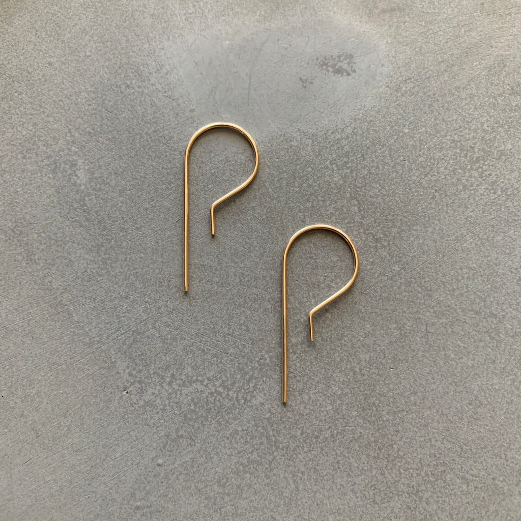 P shape open hoop Earrings