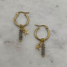 Load image into Gallery viewer, Labradorite Charm Earrings

