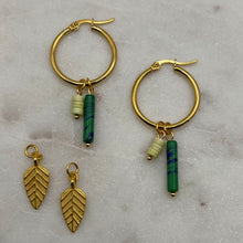 Load image into Gallery viewer, Malachite Charm Earrings
