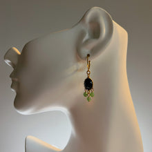 Load image into Gallery viewer, Cabochon + Czech Glass Huggie Earrings
