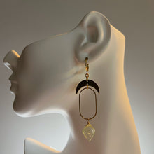 Load image into Gallery viewer, Prehnite Moon Earrings
